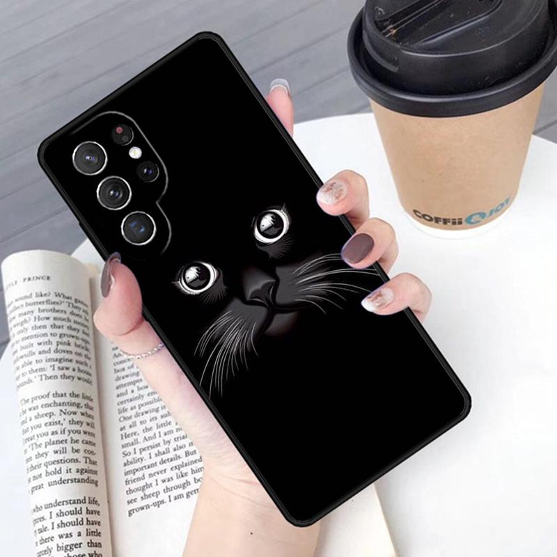 Black Cat phone case Cover For Samsung Galaxy S24 S25 Ultra S21 S22 Ultra S10E Note 10 Plus Note 20 FE S23