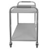 Stainless steel 2-shelf Mega-M STANDARD serving trolley W-90 cm D-50 cm H-90 cm N