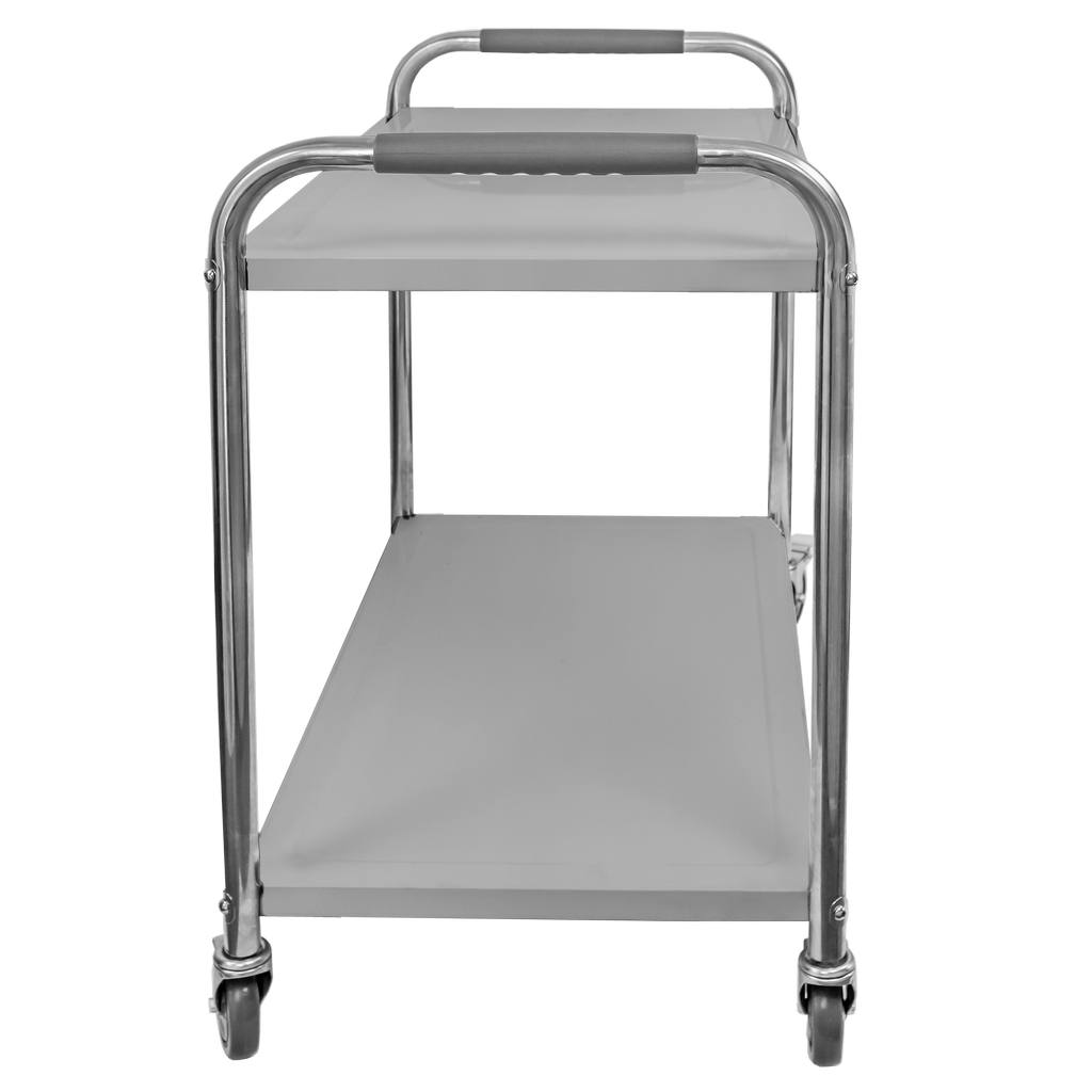 Stainless steel 2-shelf Mega-M STANDARD serving trolley W-90 cm D-50 cm H-90 cm N