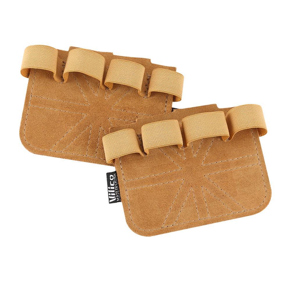 1 Pair Cowhide Weightlifting Gloves Four-finger Palm Protection Anti-slip Wear-resistant Fitness Sports Training Palm Guard