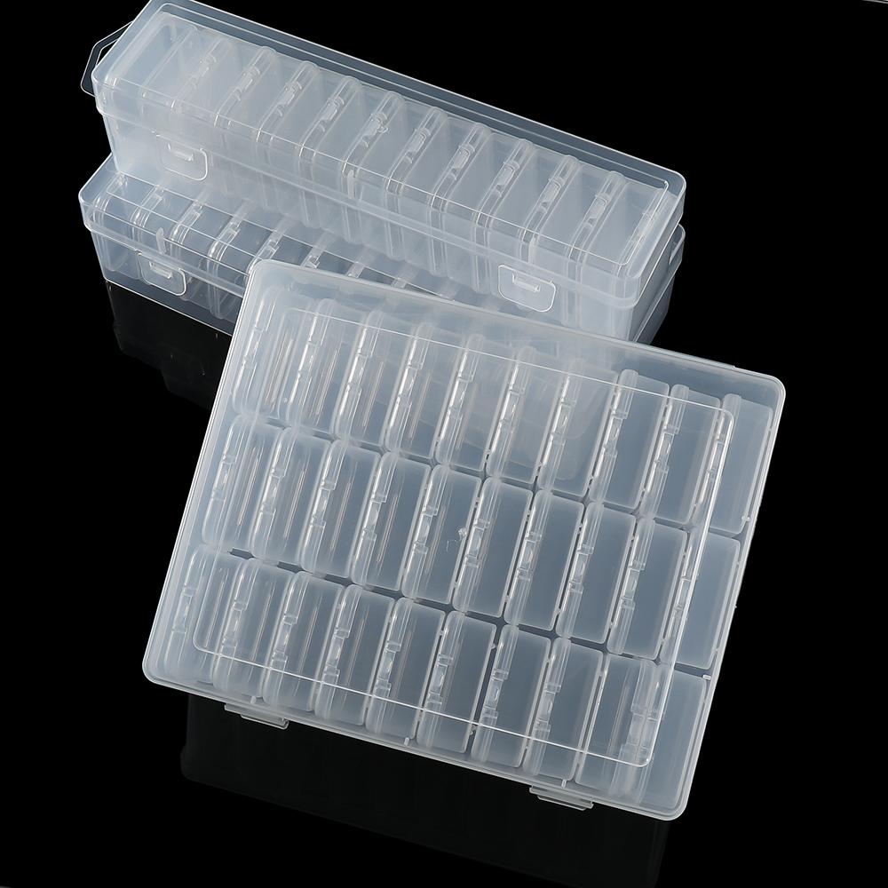 Bead Organizer Box 12/24/30Pcs Small Clear Plastic Bead Storage Containers with Hinged Lid for Storage Crafts Jewelry Organizer