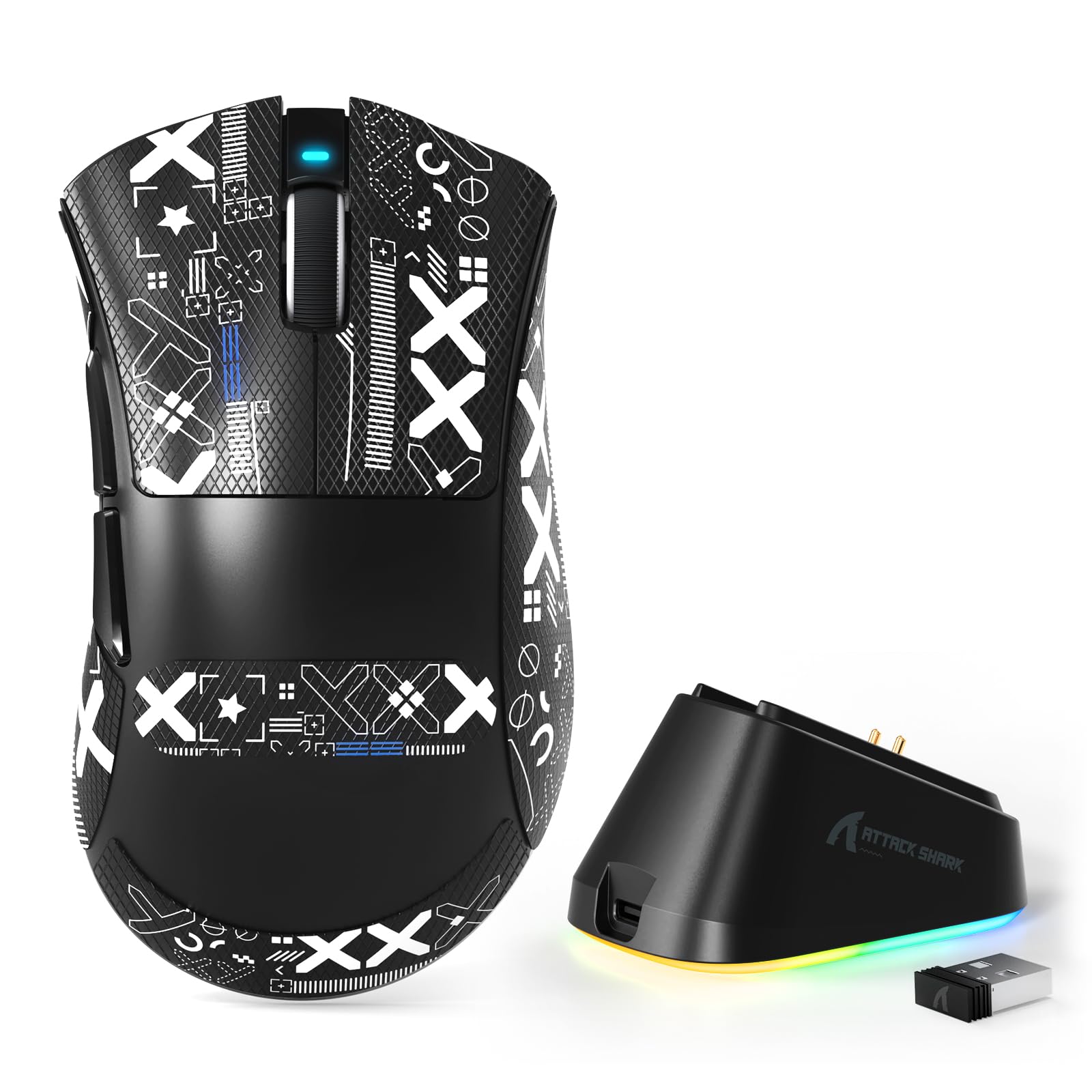 

ATTACK SHARK V3PRO Wireless Gaming Mouse with RGB Charging BK52820 PAW3311 Connection Bluetooth 100 Million Lifespan High High Low Adjustable Maximum