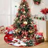 Festive Snowflake Santa Tree Skirt - Red Christmas Felt Mat with Anti-Slip Backing, Decorative & Protective Tree Base Cover