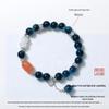 Aquamarine & White Crystal Beaded Bracelet: Fairy Summer Style for Girls, Sweet & Simple Fashion Hand Jewelry with a High-End Feel