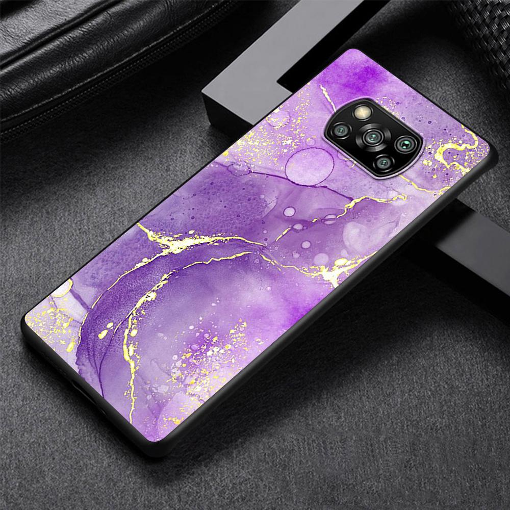 

Цветной роскошный мраморный чехол для телефона для Xiaomi Poco X3 NFC M3 X4 Pocophone F1 M4 Pro F3 GT, мягкий силиконовый черный чехол Pocophone F1