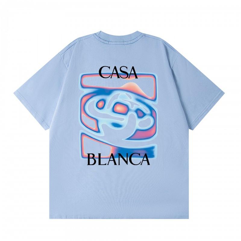 2026 Casablanca Print Loose Fit Cotton T-Shirt Men Youth Casual Wear