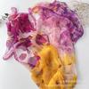 Neuer Sonnenschutz Langer Seidenschal Mohnblume Dünne Imitationsseide Frühling und Sommer Georgette Dekoration Damen Bedruckter Schal