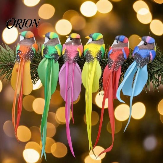 Artificial Birds for Micro Landscape Ornaments 12Pcs Pearl Birds, Feather Bird Ornament with Clip, Decorative Potted Plants And Moss Realistic