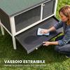 Outdoor Rabbit Hutch in Pine Wood with Removable Tray, Opening Roof and Lockable Door, Grey