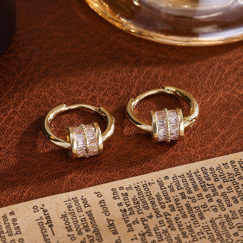 

ZAKOL Корейская Мода Цилиндрические Висячие Серьги с Кристаллами Циркония для Женщин Девушек Изысканные Серьги-Кольца с Подвесками из CZ