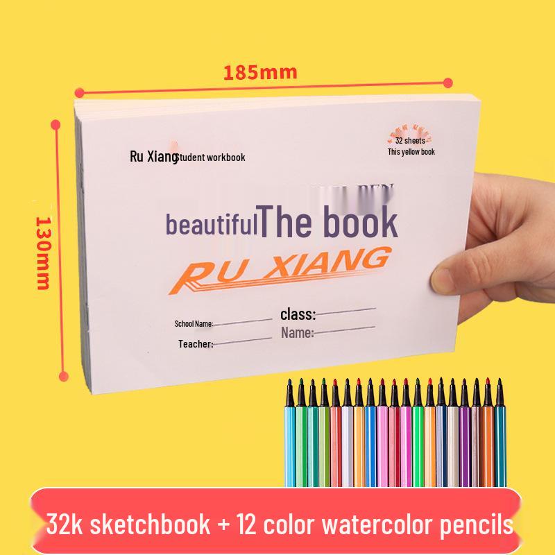 16K Kleuterschool tot Middelbare School Kunst- en Schetsboek voor Kinderen – Blanco Pagina's om te Tekenen