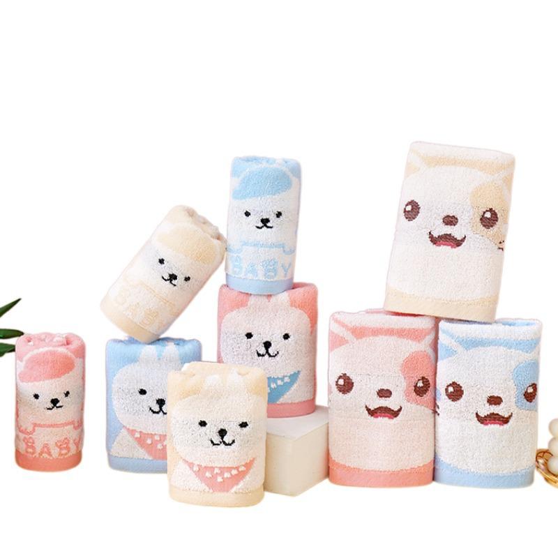 23x42CM Children's Towel Jacquard Absorbent Thickened Pure Cotton Kindergarten Baby Face Cute Cartoon Gift Small Towel