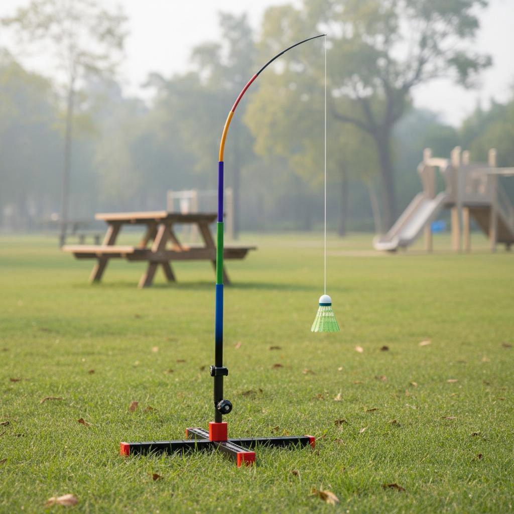 Solo Badminton Practice Aid Beginner Friendly Automatic Stand