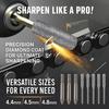 5Pcs Diamond Coated Cylindrical Burr 4.4/4.5/4.8mm Chainsaw Sharpener Stone File Chain Saw Sharpening Carving Grinding Tools