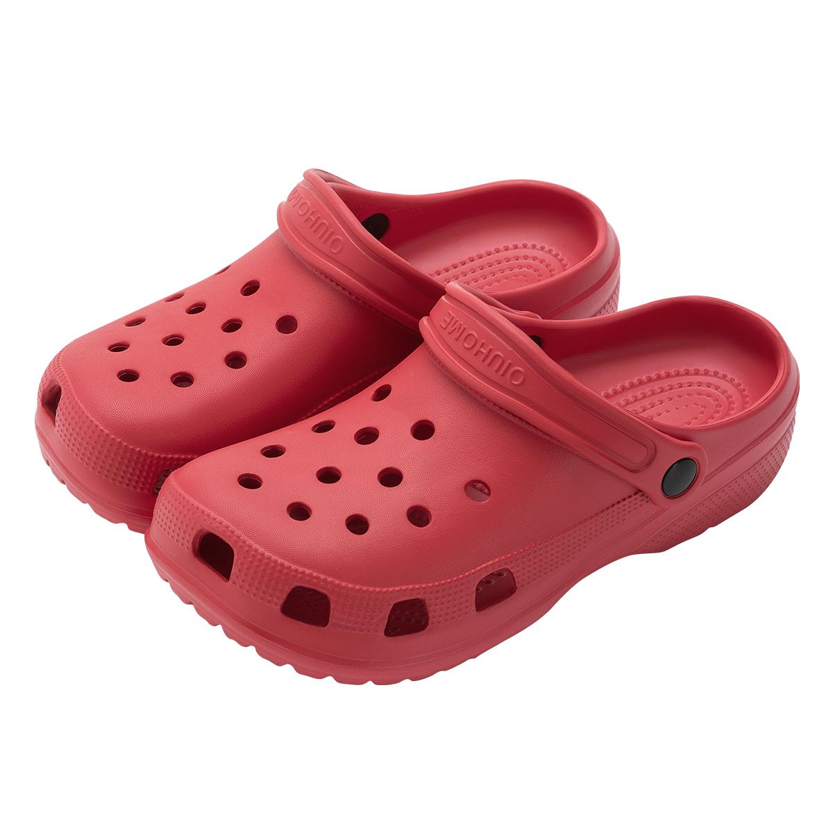 

Платформа Женские Клоги Обувь Пляж Сад Толстая Подошва Сандалии Мода Легкие Нескользящие Тапочки Для Дома Улицы Мужчины Обувь с Отверстиями 38-39 красный