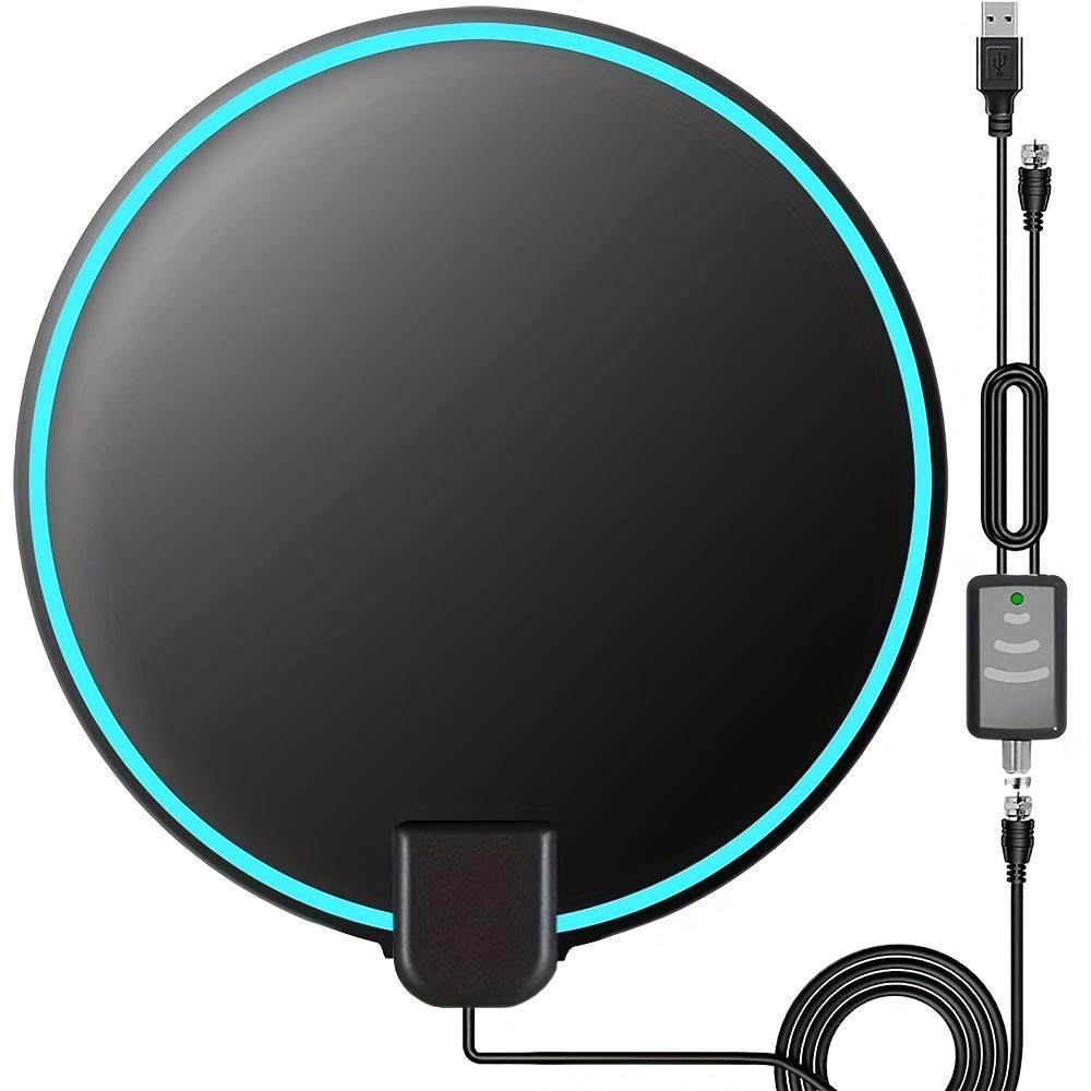 Digitale HDTV-Antenne mit großer Reichweite, 100 Meilen, verstärkter Signalverstärker für den Innenbereich, unterstützt 4K 1080P, UHF, VHF, FM, lokale Kanäle mit