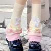 Cute Bowknot Calf Lolita Japanese-style Knitted Leg Warmers Slouchy JK Knee-high Socks Autumn Winter Warm Sweet Girl Socks