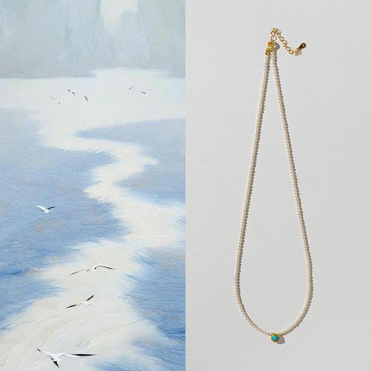 

Elegant and Delightful New Chinese Style Shijia Pearl Necklace, Unique National Style Design Beaded Jewelry Long-lasting joy（Length