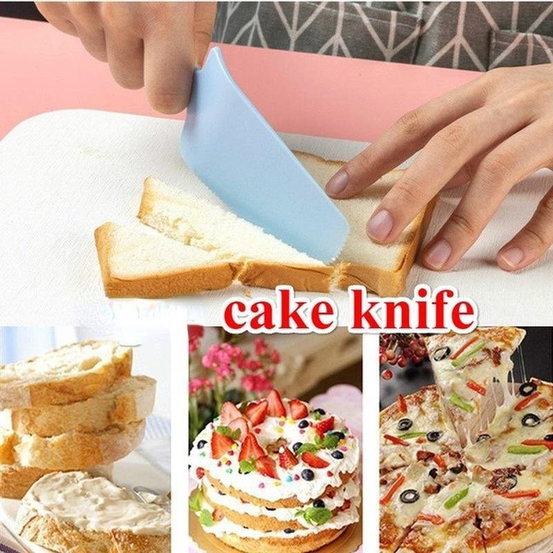 10Pcs Disposable Plastic Birthday Cake Knife Food Grade Safe Kitchen Tools