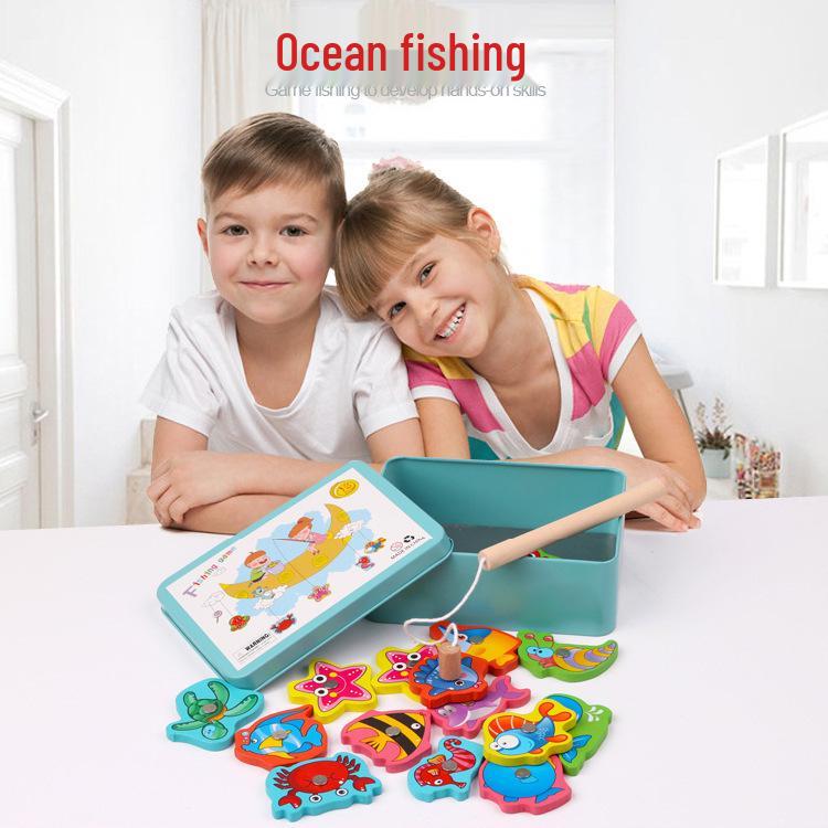 Magnetic Fishing Game Tin Box: Early Education & Parent-Child Interactive 3D Puzzle Toy