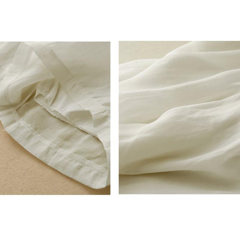 DIMANAF Summer 2025 Plus Size Women Vintage Linen Casual Loose Wide Leg Pants Basic Elastic High Waist Pants Thin Trousers