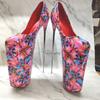 Sexy Damenschuhe Sommersandalen Stiletto 20CM Plateau Pole Dance Schuhe Runde Zehen Peep Toe Plus Size
