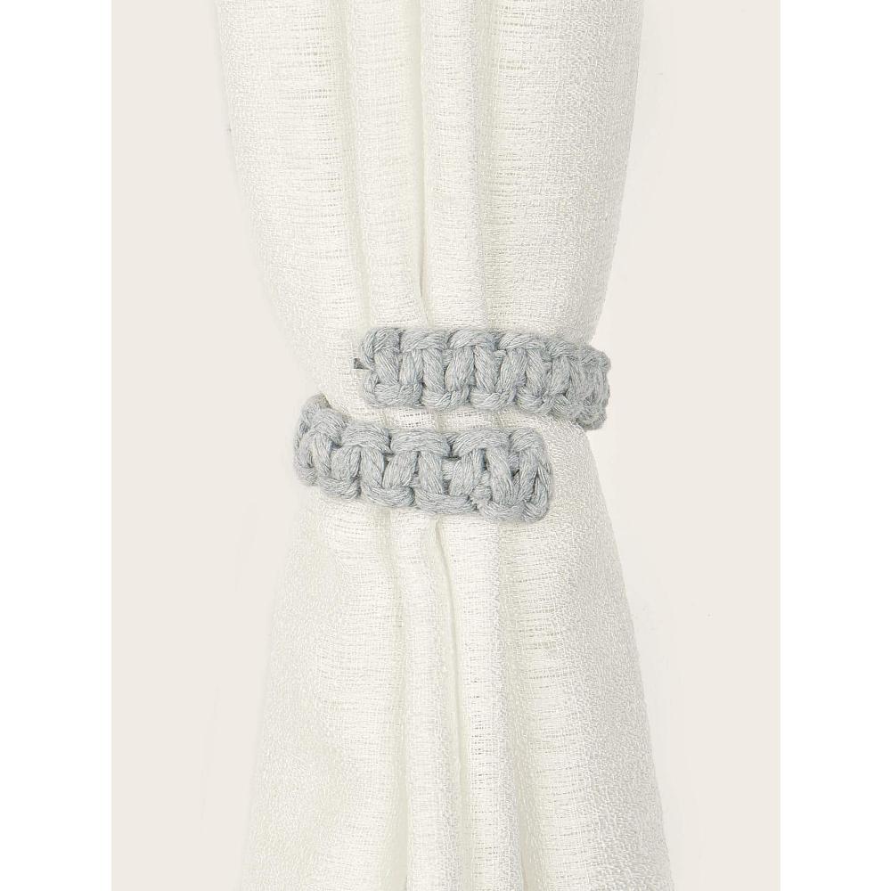 

Single Plain Curtain Holdback, Bohemian Braided Style Curtain Tie for Home Decor серый