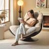 Eggshell Swivel Rocking Chair: Light Luxury Recliner for Living Room or Balcony