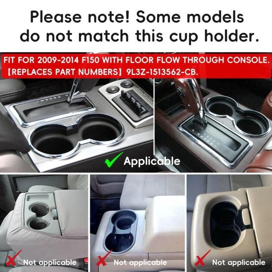 Car Water Cup Holder for Ford F-150 2009-2014, Front Row Center Console Car Drink Cup Holder, Shock-Absorbing Non-Slip Stable Fit for Drinks Cups