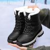 2025 Women's Cotton Snow Boots: High-Top, Lace-Up, Waterproof, Thick Sole, Perfect for Winter Hiking & Outdoor Sports.