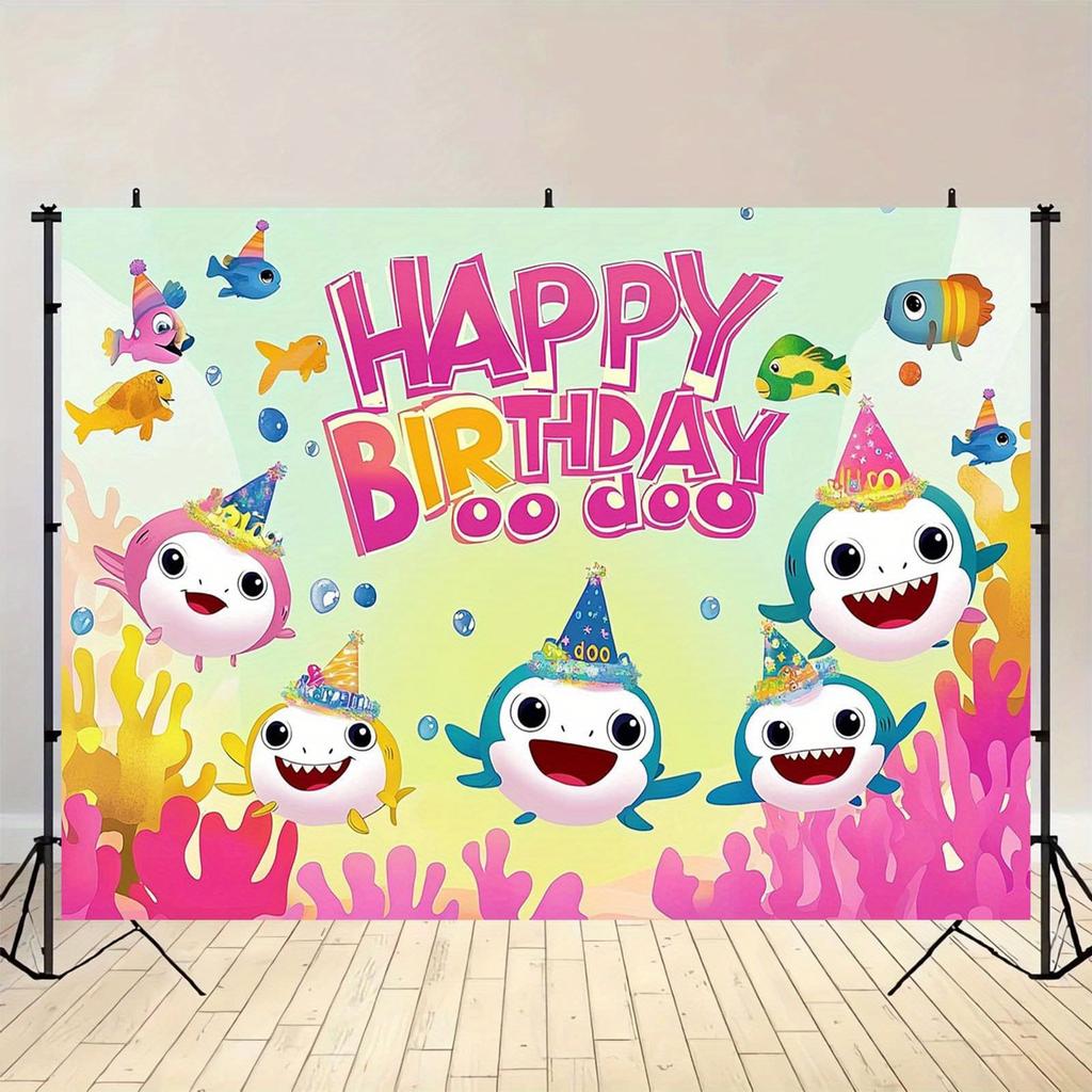 A Cartoon Underwater World Fish Themed Photography Background Suitable for Birthdays Holidays and Parties