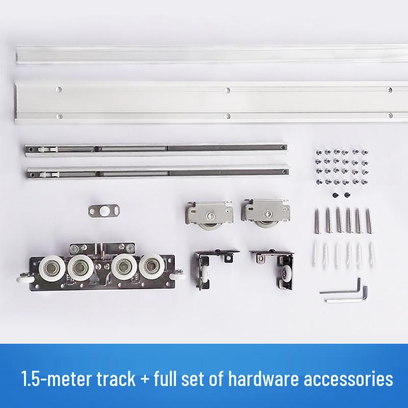 Invisible Track Two-Way Buffer Wheel Sliding Door Hardware for Glass/Wood Doors