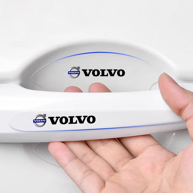 AABBL1 8Pcs Car Door Handle Protection Sticker Anti Scratch Film For Volvo V50 XC60 XC90 C30 XC70 S90 XC40 V60 V40 S60 V70 Accessories