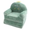 Kids Sofa Cartoon Green Dinosaur Foldable Wide Handle Soft Breathable Toddler Chair for Reading