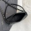 Women PU Leather Studded Underarm Shoulder Bag with Zipper Fashion Shoulder Handbag Adjustable Strap for  Work Daily Use