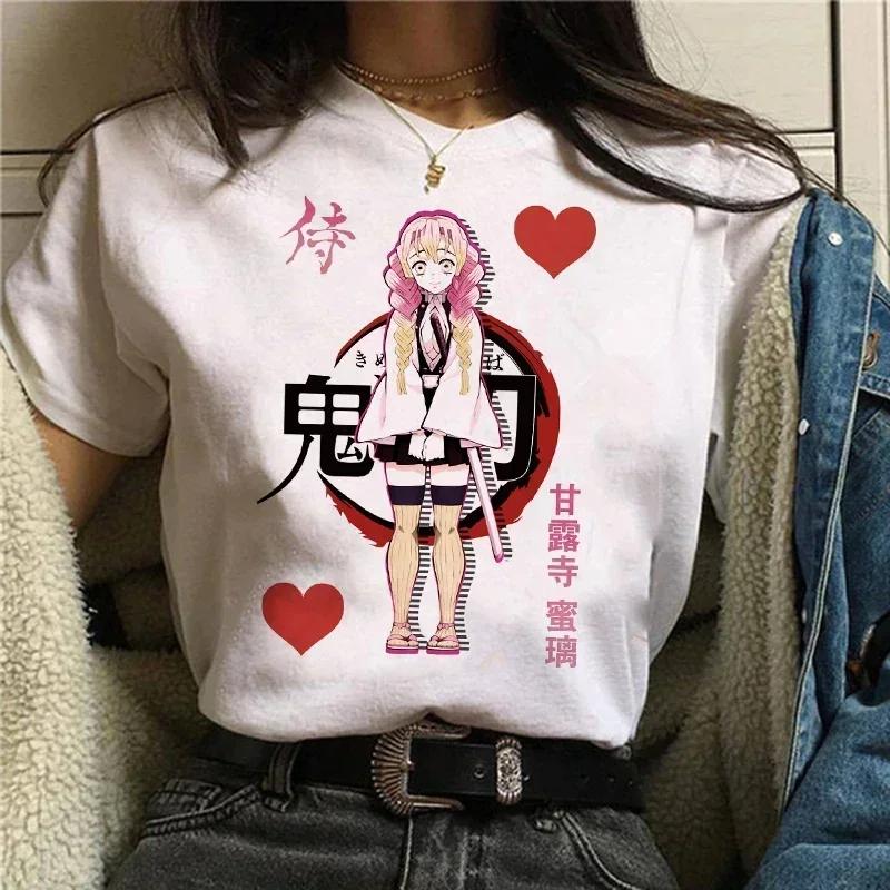Demon Slayer T Shirt Women Tshirt Female Tanjirou Kamado Graphic Tee Shirt Japanese Anime Manga T-shirt Streetwear Tops Tees