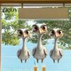 Stereoscopic Animal Wall Art Cute Ostrich Static Window Clings, 3D Break Through Decals, No Easy to Apply Graphics Glue PVC Stickers for Kids Bedroom