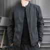 Spring and Autumn Seasons Thin Fashion Standing Collar Casual Loose Simple Solid Color Men's Long Sleeve Workwear Jacket