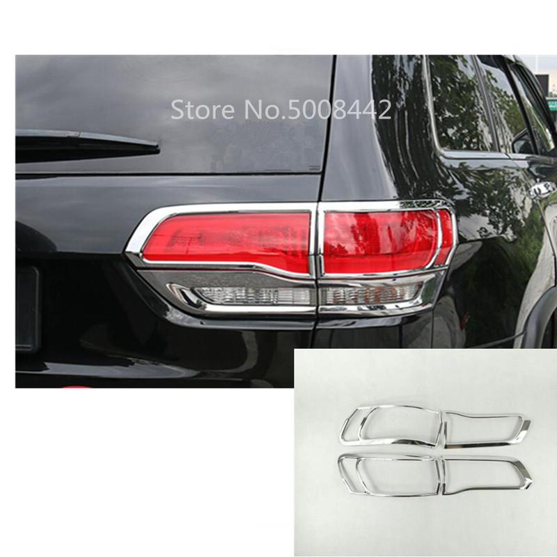 Car ABS Chrome Cover Trim Back Tail Rear Light Lamp Frame Parts 4pcs For Jeep Grand Cherokee 2014 2015 2016 2017 2018