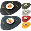 Double-Sided Leather Placemat Heat Resistant Insulation Coffee Mats Oil-Proof Nordic Style for Indoor Outdoor Dinner Table Decor