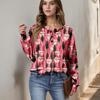 Women's Casual Shirts Long Sleeve Tops Button Up V Neck Loose Knit Fall Favorites For Women