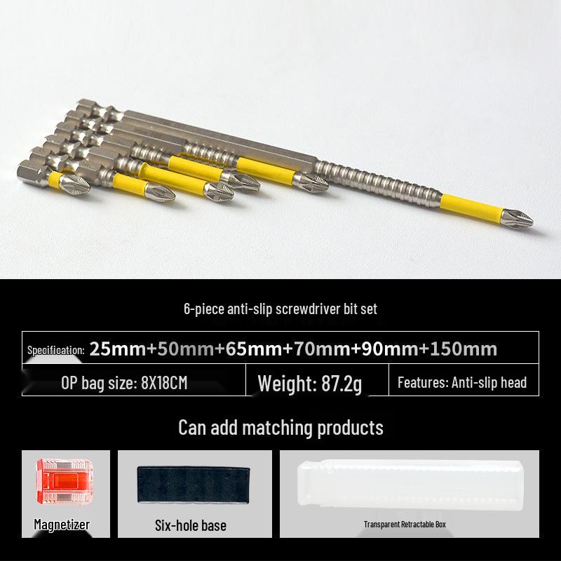 K5 Impact-Resistant Anti-Slip Magnetic Screwdriver Bit - Super Hard Phillips for Electric Drill