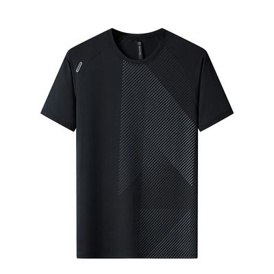 Górski Outdoorowa Koszulka z Krótkim Rękawem z Jedwabiu Lodowego dla Mężczyzn na Lato Wielokolorowa Rekreacyjna Sportowa Szybkoschnąca Krótka Koszulka