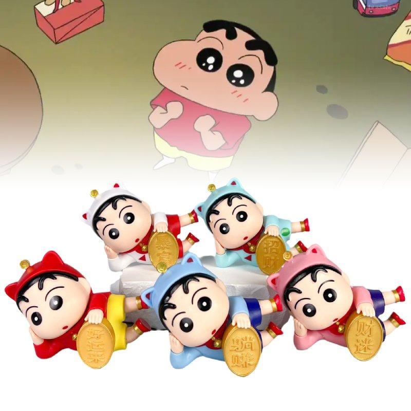 Shin 5pcs Crayon Chan Toy Doll Pvc Model Desktop Decoration Ornament Child Gifts