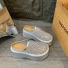 Crystal Mules Platform Shoes Woman's Mesh Slippers Casual Flat Sandals Summer 2025 Trend Dress Comfort Wedges Sandalias Size 35