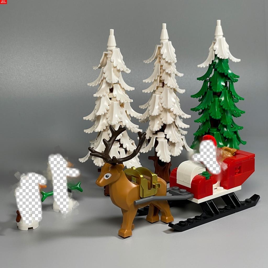 Non-Toxic Moc Bricks Height About 147Mm Pine And Cypress Snowfield Ice Skiing Winter Park Secene Educational Building Blocks Kids Toys