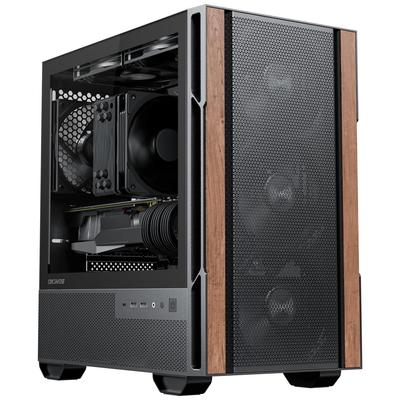 Okinos Cypress 3 Wood Micro-ATX Compatible Mid-tower Case, Black