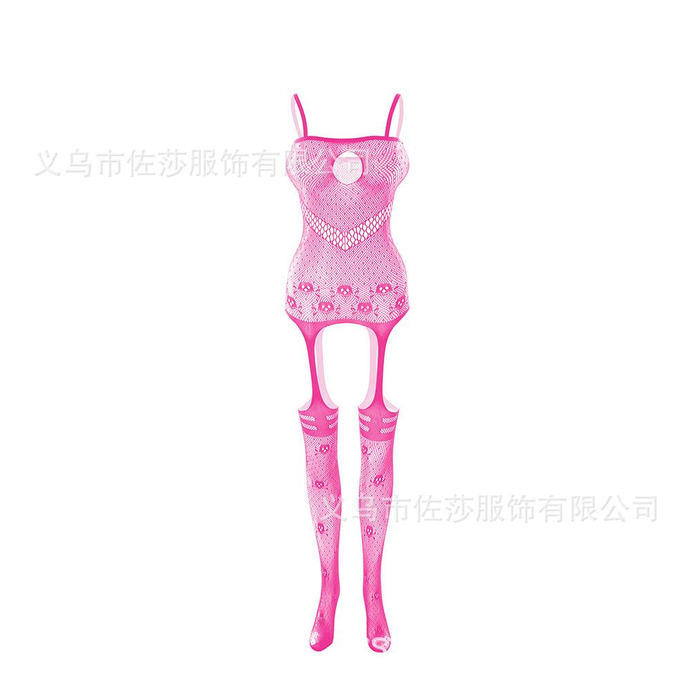 Sex Underwear Uniform Jacquard Onesie Lace-up Crotch Tights Stockings