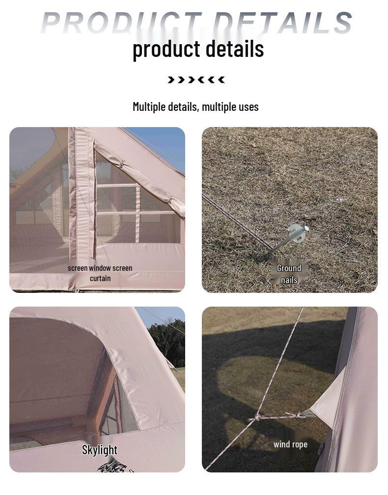 Portable Thickened Oxford Cloth Inflatable Tent for Outdoor Camping and Mountain Adventures