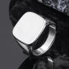 Cuervo, Anillo de Acero de Titanio, Anillo Dominante para Hombre de Negocios, Anillo Geométrico Sólido Simple